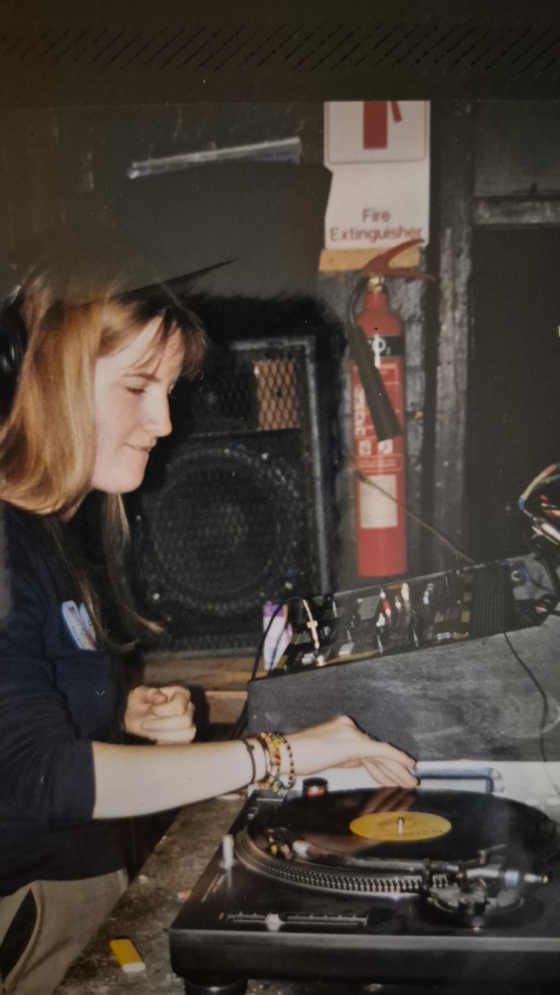 Krunch Sound System DJ playing vinyl